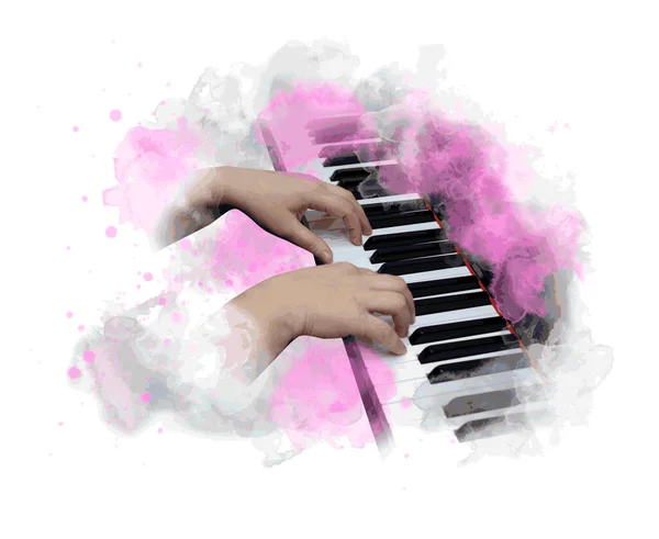 Piyano Ile Soyut Müzik Grafiği — Stok Vektör