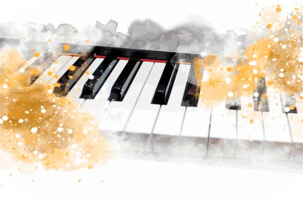 Abstract Muziek Grafisch Met Piano — Stockvector