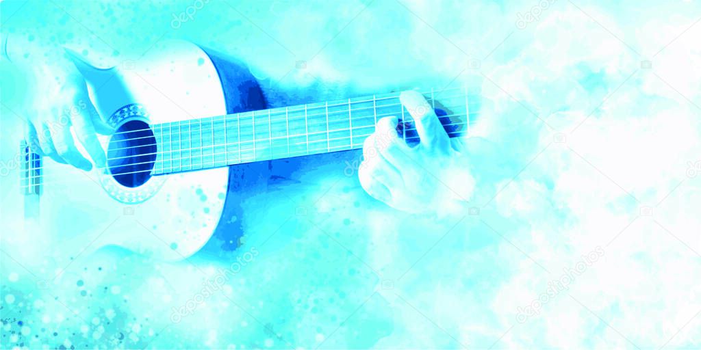 Guitar music illustration with abstract effects.