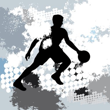 Basketball sport graphic with dynamic background.