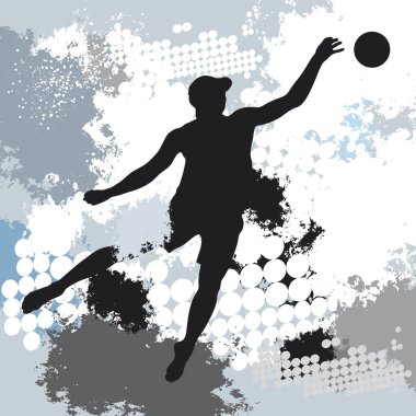 Dinamik arkaplanı olan voleybol sporu grafiği.