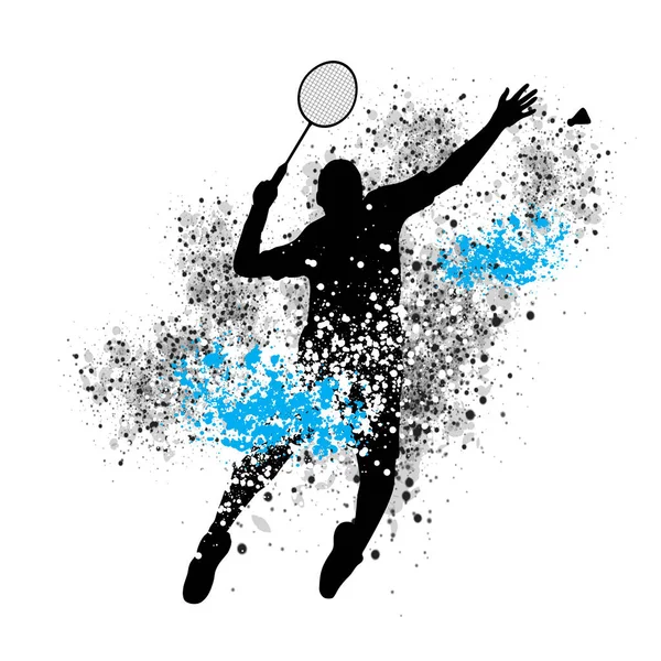Badminton Grafica Sportiva Con Sfondo Dinamico — Vettoriale Stock
