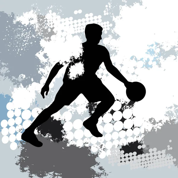 Basketbal Sport Grafisch Met Dynamische Achtergrond — Stockvector