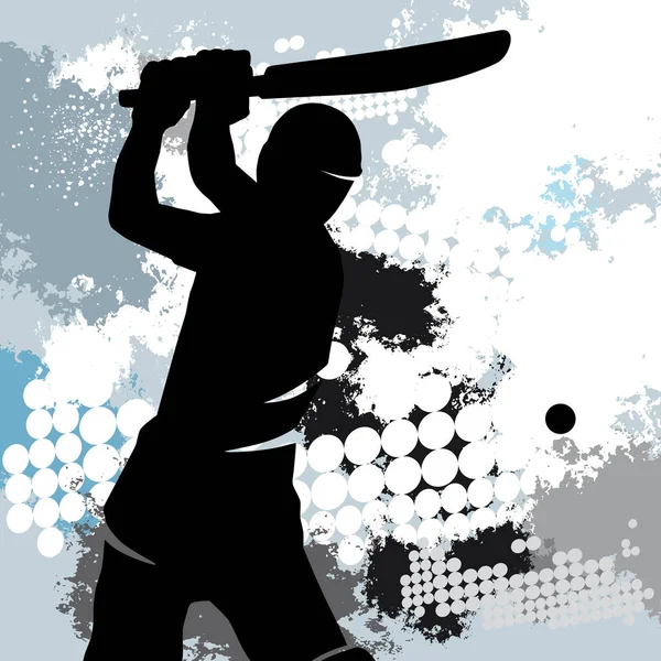 Dinamik arkaplanı olan kriket sporu grafiği.