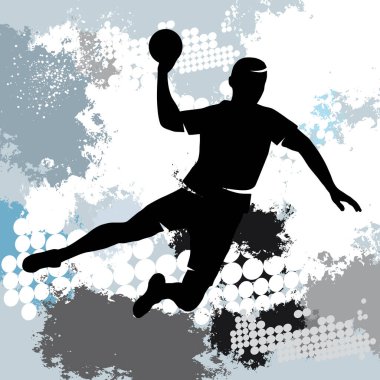 Dinamik arkaplanı olan hentbol sporu grafiği.