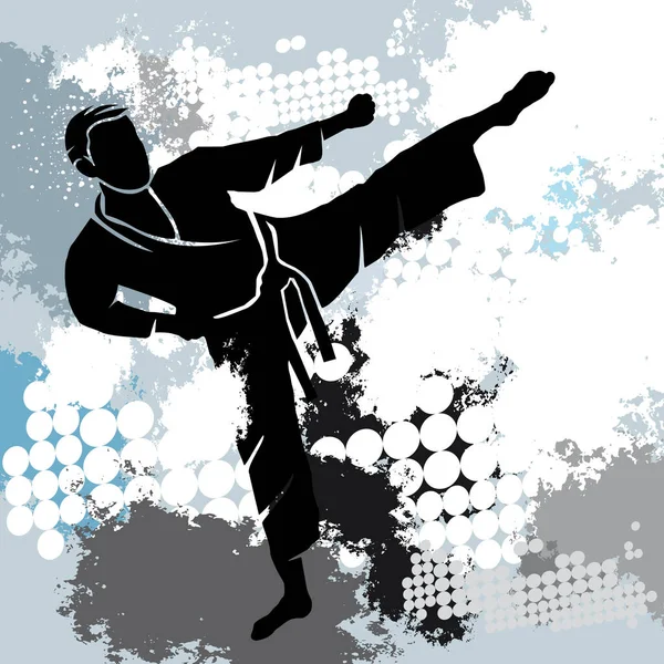 ダイナミックな背景を持つ武道スポーツグラフィック — ストックベクタ