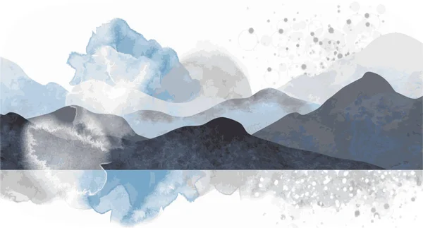 Paysage Graphique Avec Montagnes — Image vectorielle