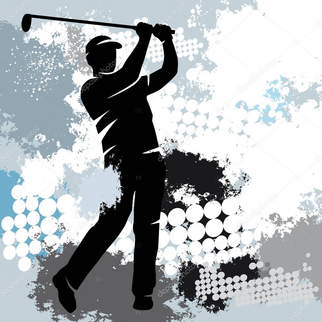 Golf sport graphic with dynamic background.