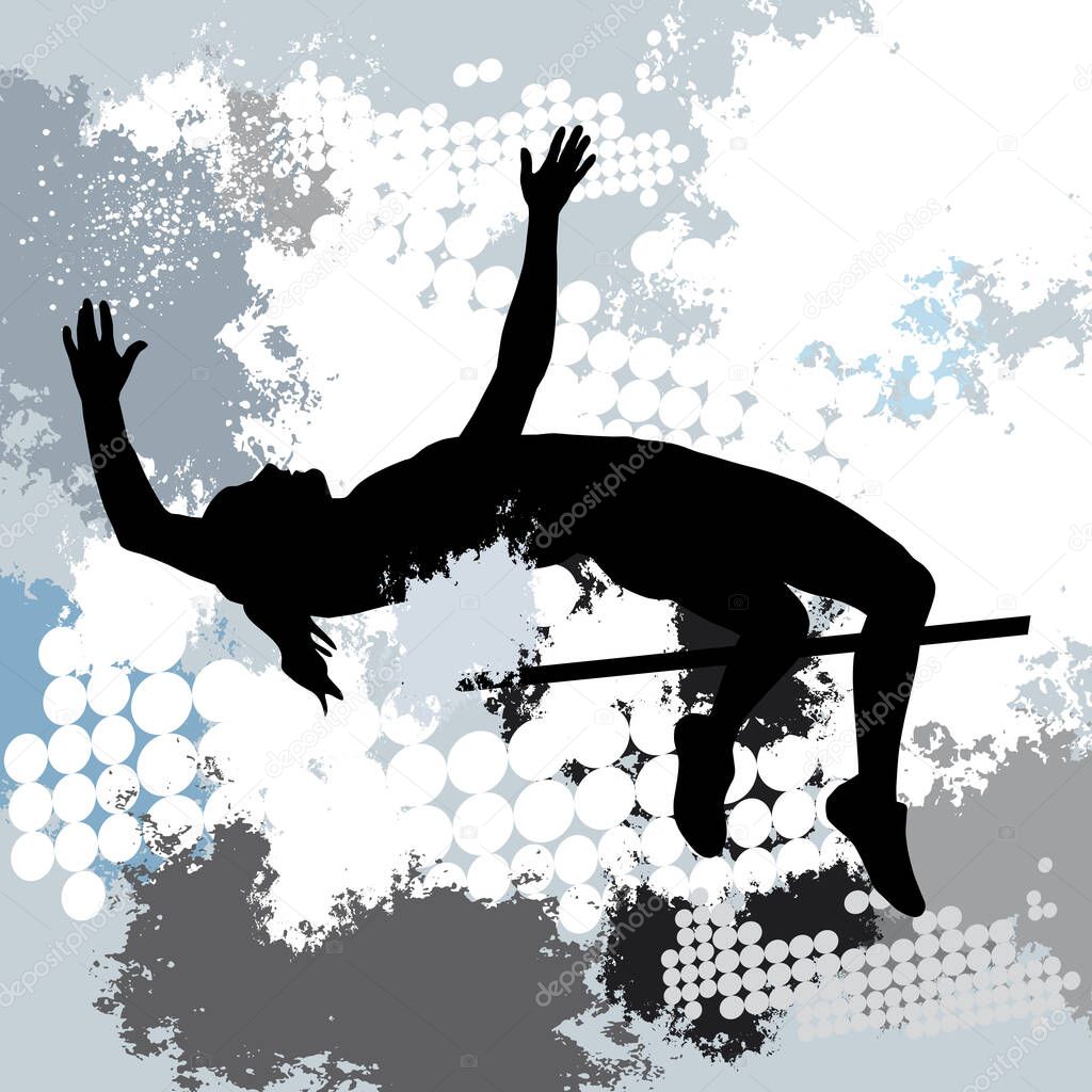 Athletics sport graphic with dynamic background.