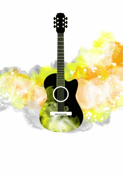 Musik Graphic Guitar Abstract Background — Zdjęcie stockowe