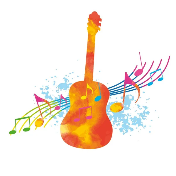 Musik Graphic Guitar Background Notes — Image vectorielle
