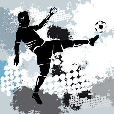 Dinamik arkaplanı olan futbol sporu grafiği.