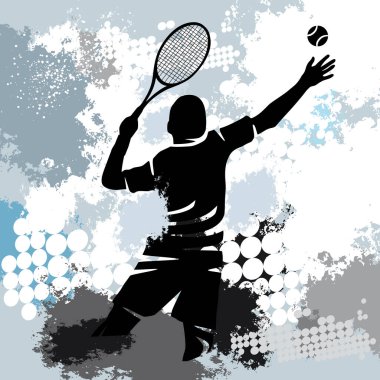 Dinamik arkaplana sahip tenis sporu grafiği.