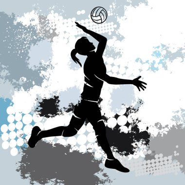 Soyut arkaplanı olan voleybol sporu grafiği.