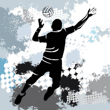 Soyut arkaplanı olan voleybol sporu grafiği.