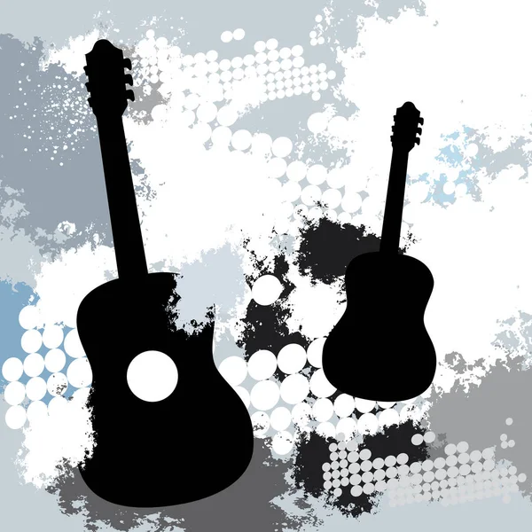 Graphisme Musik Avec Guitare Fond Dynamique — Image vectorielle