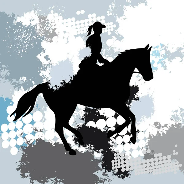 Desporto Equitação Gráfico Com Fundo Dinâmico — Vetor de Stock