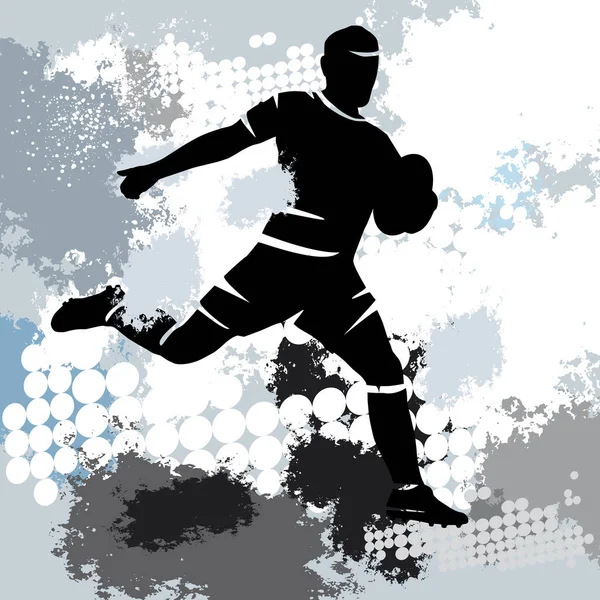 Rugby Graphique Sport Avec Fond Dynamique — Image vectorielle