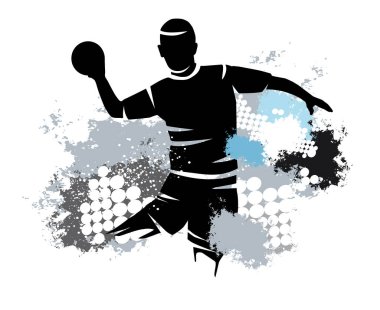 Dinamik arkaplanı olan hentbol sporu grafiği.