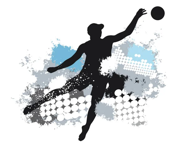 Graphisme Sportif Volleyball Plage Avec Fond Dynamique — Image vectorielle