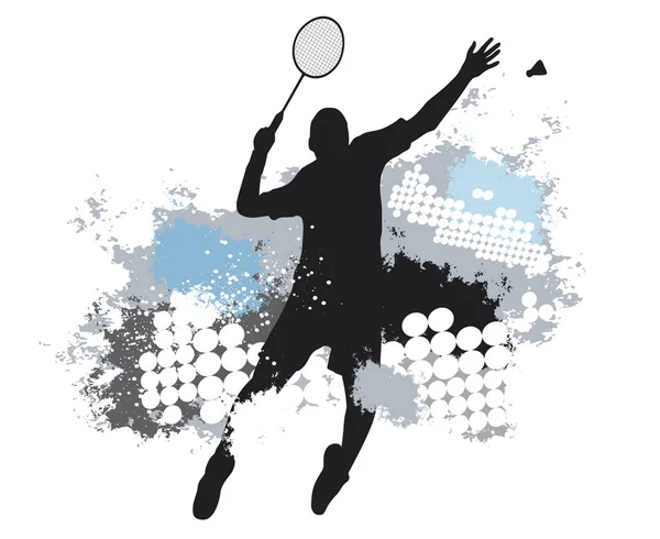 Badminton Grafica Sportiva Con Sfondo Dinamico — Vettoriale Stock