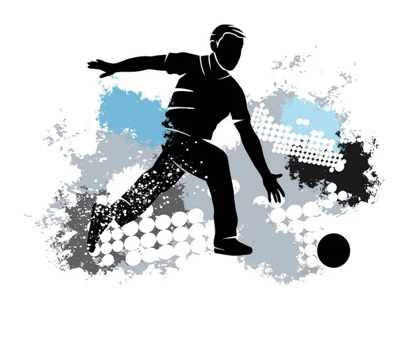 Bowling Grafica Sportiva Con Sfondo Dinamico — Vettoriale Stock