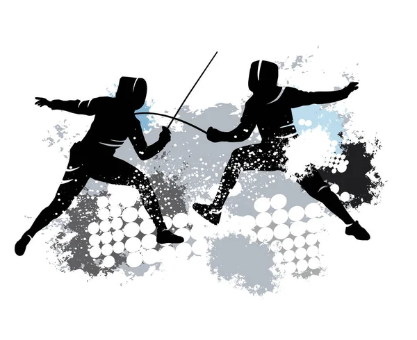 Fencing Sport Graphic Dynamic Background — Stock Vector