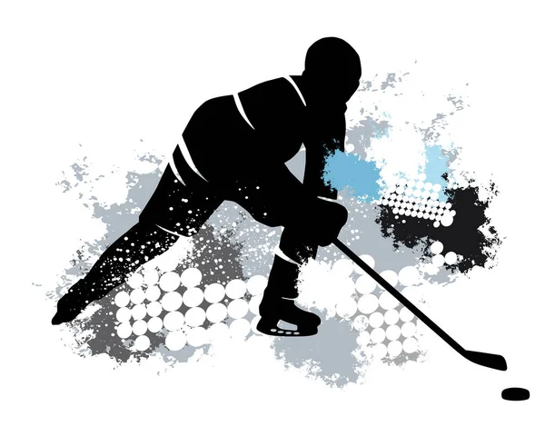 Gráfico Deportivo Hockey Sobre Hielo Con Fondo Dinámico — Vector de stock