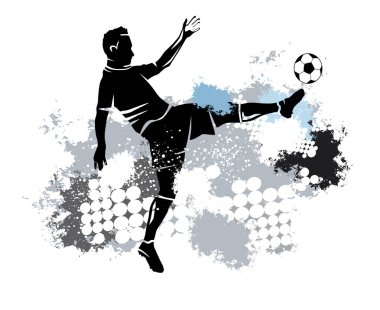 Dinamik arkaplanı olan futbol sporu grafiği.