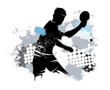 Dinamik arkaplanı olan masa tenisi grafiği.