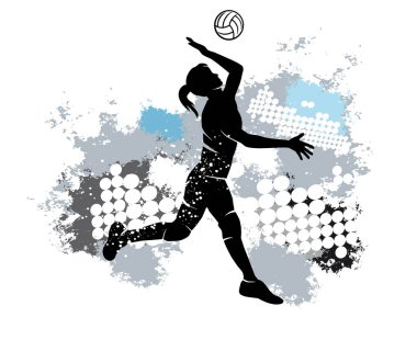 Dinamik arkaplanı olan voleybol sporu grafiği.