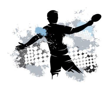 Dinamik arkaplanı olan masa tenisi grafiği.