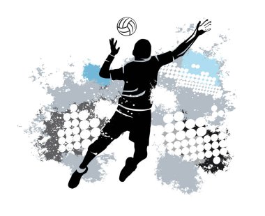 Dinamik arkaplanı olan voleybol sporu grafiği.