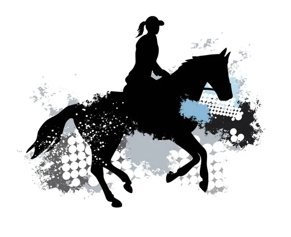 Rinding Sport Graphic Horse Dynamic Background — Vetor de Stock