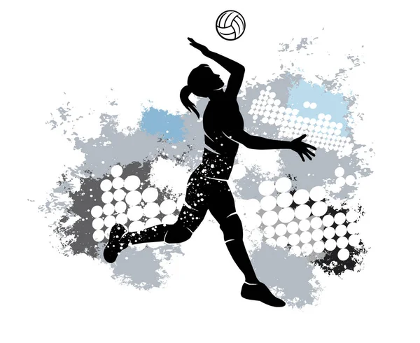 Volleyball sport graphic with dynamic background.