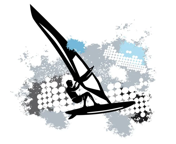Windsurfing Sport Graphic Dynamic Background — ストックベクタ