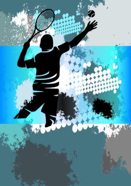 Tenis oyuncusu ile tenis sporu grafiği.