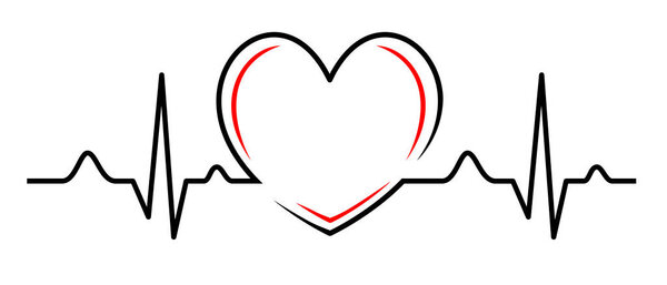 Графика здоровья с электрокардиограммой.