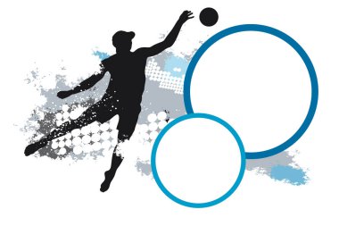 Metin tuşlu plaj voleybol sporu grafiği.