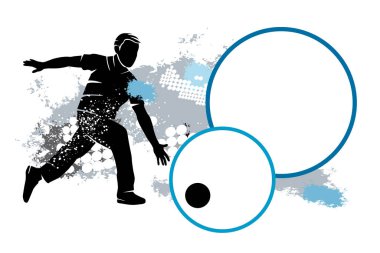 Metin tuşlu bowling sporu grafiği.