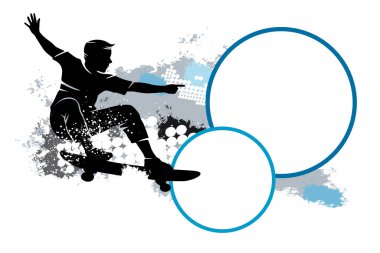 Vektör kalitesinde kaykay sporu grafiği.
