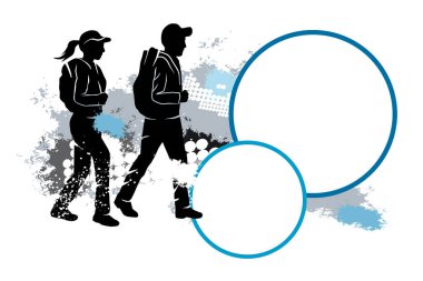 Metin düğmeleri ile yürüyüş sporu grafiği.