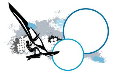 Metin tuşlu rüzgar sörfü sporu grafiği.