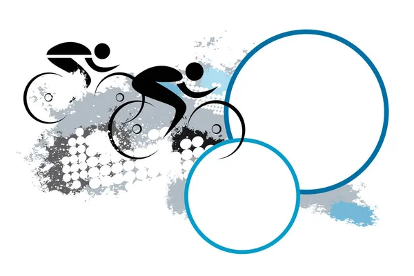 Cykling Sport Grafik Med Textknappar — Stock vektor