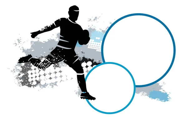 Rugby Graphique Sport Avec Boutons Texte — Image vectorielle
