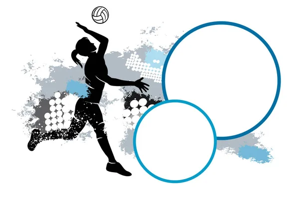 Graphique Sport Volley Ball Avec Bouton Texte — Image vectorielle
