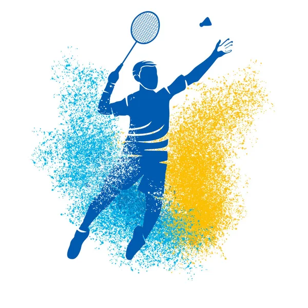Sportgrafik Mit Badmintonspieler — Stockfoto