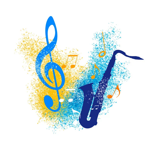 Graphisme Musical Avec Saxophone — Photo