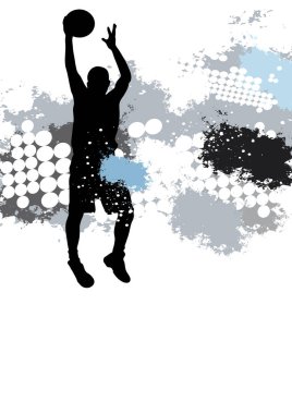 Poster ve el ilanı olarak kullanılacak basketbol sporu grafiği.