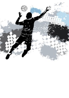 Poster ve broşür olarak kullanılacak voleybol sporu grafiği.